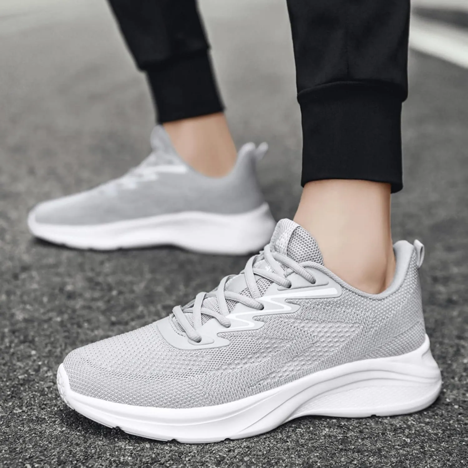 Mens Running Shoes Tennis Sneakers Walking Slip on Gym Workout Athletic Breathable Jogging Sport Casual Mesh Shoe with Arch Support Men's Daily Sneakers for Long Standing