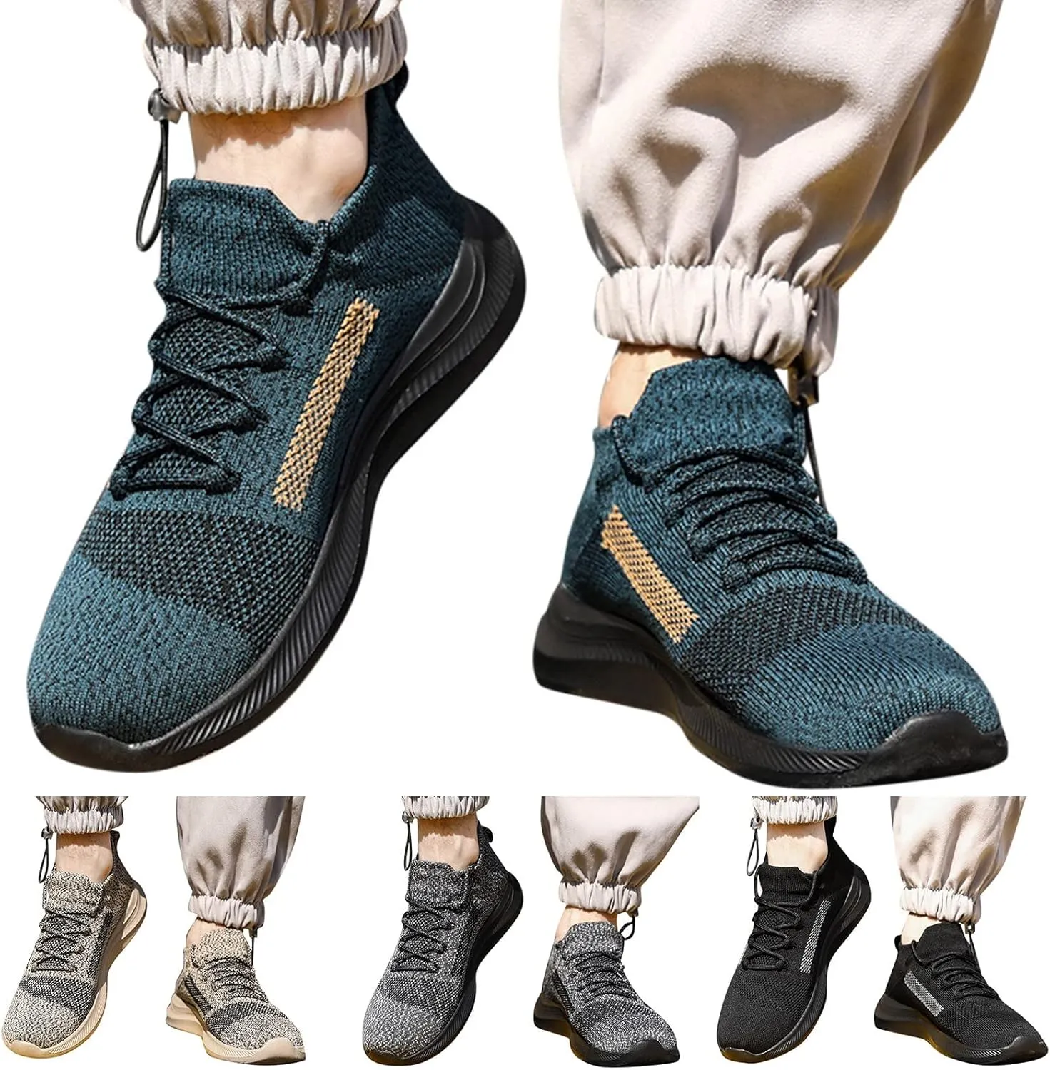Mens Tennis Shoes Mens Athletic Shoes Slip on Shoe for Men Tennis Shoe for Men Mesh Breathable Sneaker