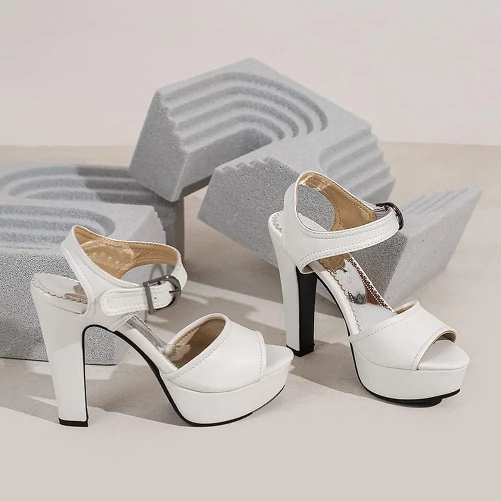 MRKEWUNEY Fashion Women Platform High Heels Sandals