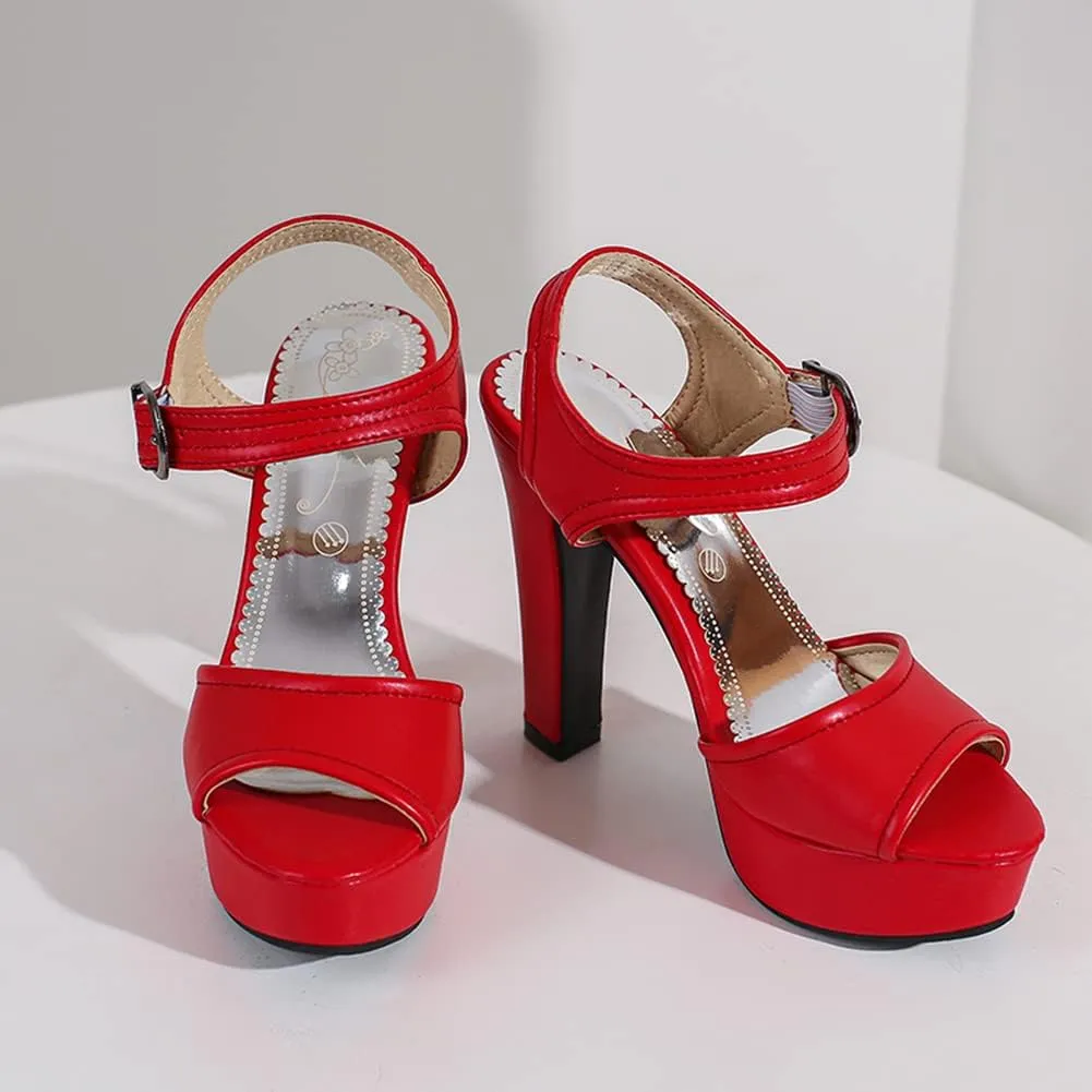 MRKEWUNEY Fashion Women Platform High Heels Sandals