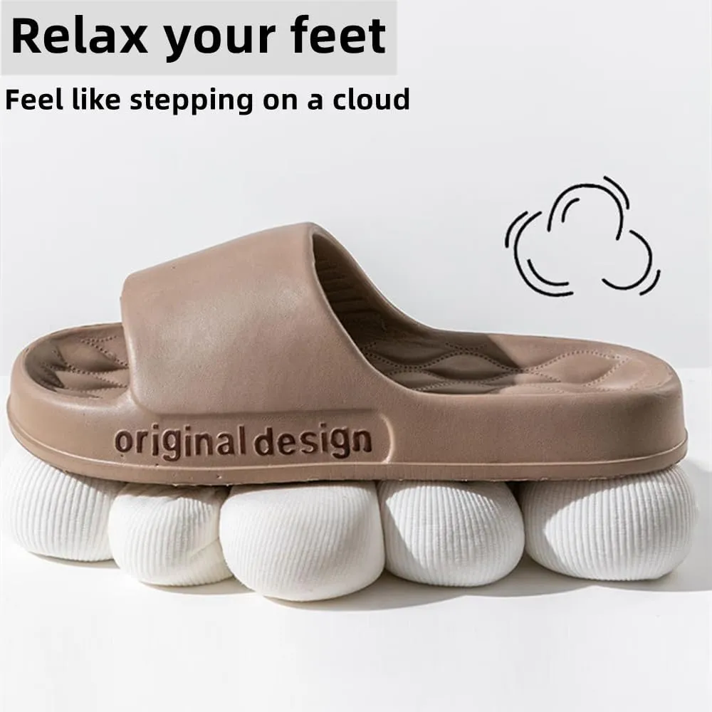 Pillow Slippers for Women and Men, EVA Cushioned Thick Sole Soft Slippers, Non-Slip Quick Drying Bathroom Shower Spa Pool Gym Cloud House Slides Sandals Summer Slippers for Indoor & Outdoor