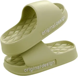 Pillow Slippers for Women and Men, EVA Cushioned Thick Sole Soft Slippers, Non-Slip Quick Drying Bathroom Shower Spa Pool Gym Cloud House Slides Sandals Summer Slippers for Indoor & Outdoor