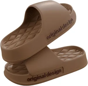 Pillow Slippers for Women and Men, EVA Cushioned Thick Sole Soft Slippers, Non-Slip Quick Drying Bathroom Shower Spa Pool Gym Cloud House Slides Sandals Summer Slippers for Indoor & Outdoor