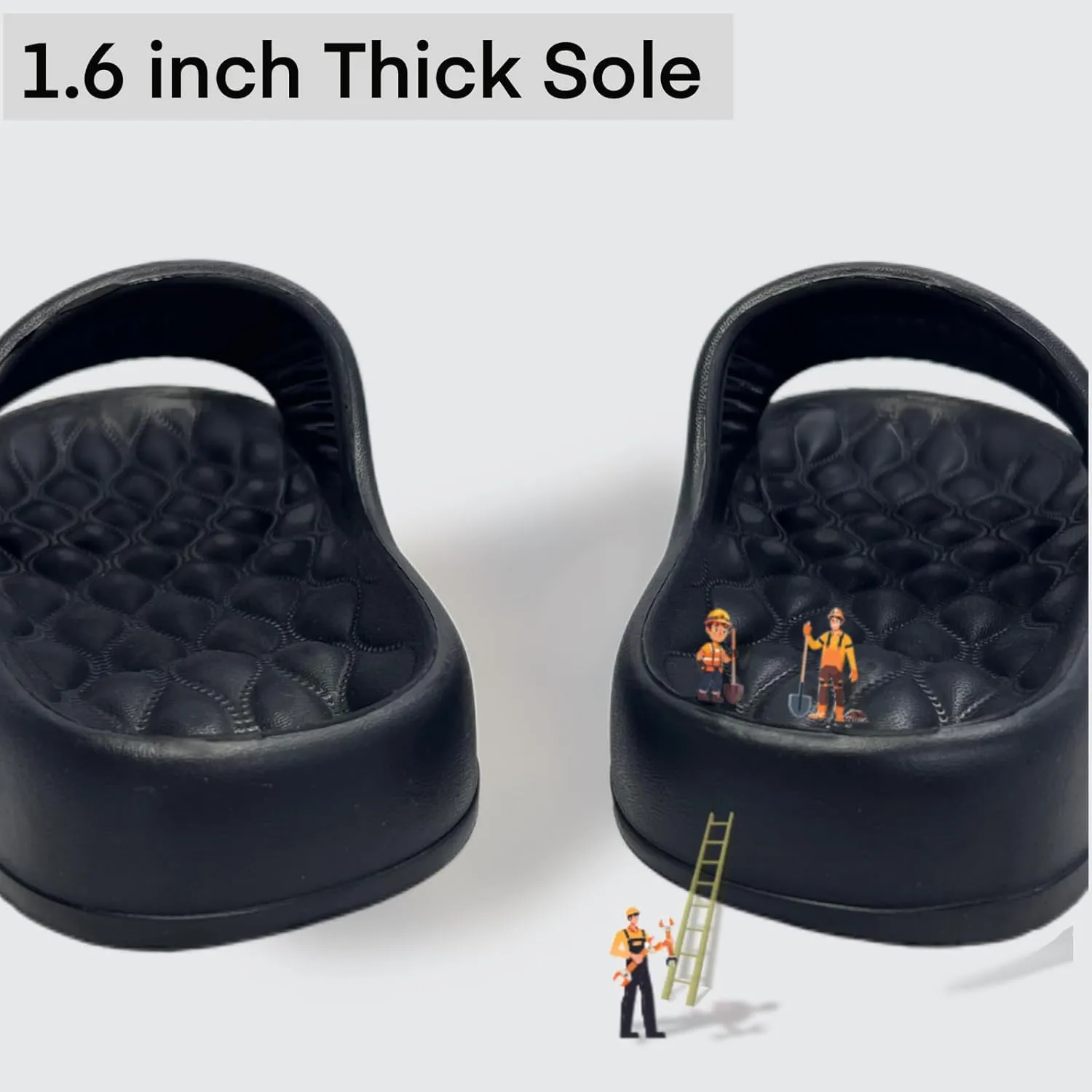 Pillow Slippers for Women and Men, EVA Cushioned Thick Sole Soft Slippers, Non-Slip Quick Drying Bathroom Shower Spa Pool Gym Cloud House Slides Sandals Summer Slippers for Indoor & Outdoor