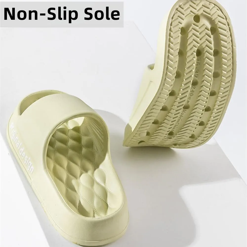 Pillow Slippers for Women and Men, EVA Cushioned Thick Sole Soft Slippers, Non-Slip Quick Drying Bathroom Shower Spa Pool Gym Cloud House Slides Sandals Summer Slippers for Indoor & Outdoor