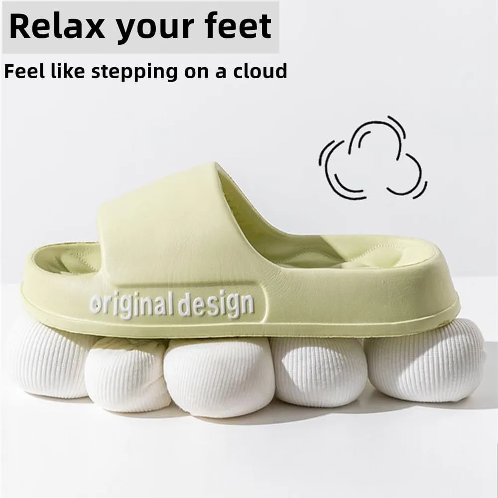 Pillow Slippers for Women and Men, EVA Cushioned Thick Sole Soft Slippers, Non-Slip Quick Drying Bathroom Shower Spa Pool Gym Cloud House Slides Sandals Summer Slippers for Indoor & Outdoor