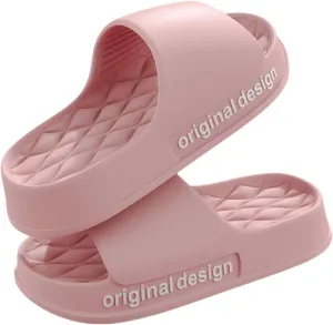 Pillow Slippers for Women and Men, EVA Cushioned Thick Sole Soft Slippers, Non-Slip Quick Drying Bathroom Shower Spa Pool Gym Cloud House Slides Sandals Summer Slippers for Indoor & Outdoor