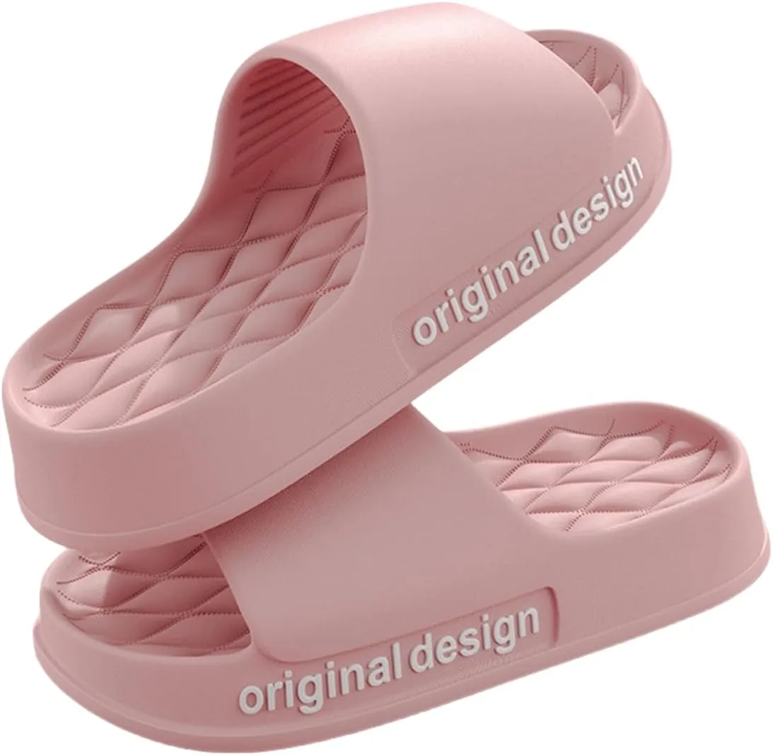 Pillow Slippers for Women and Men, EVA Cushioned Thick Sole Soft Slippers, Non-Slip Quick Drying Bathroom Shower Spa Pool Gym Cloud House Slides Sandals Summer Slippers for Indoor & Outdoor