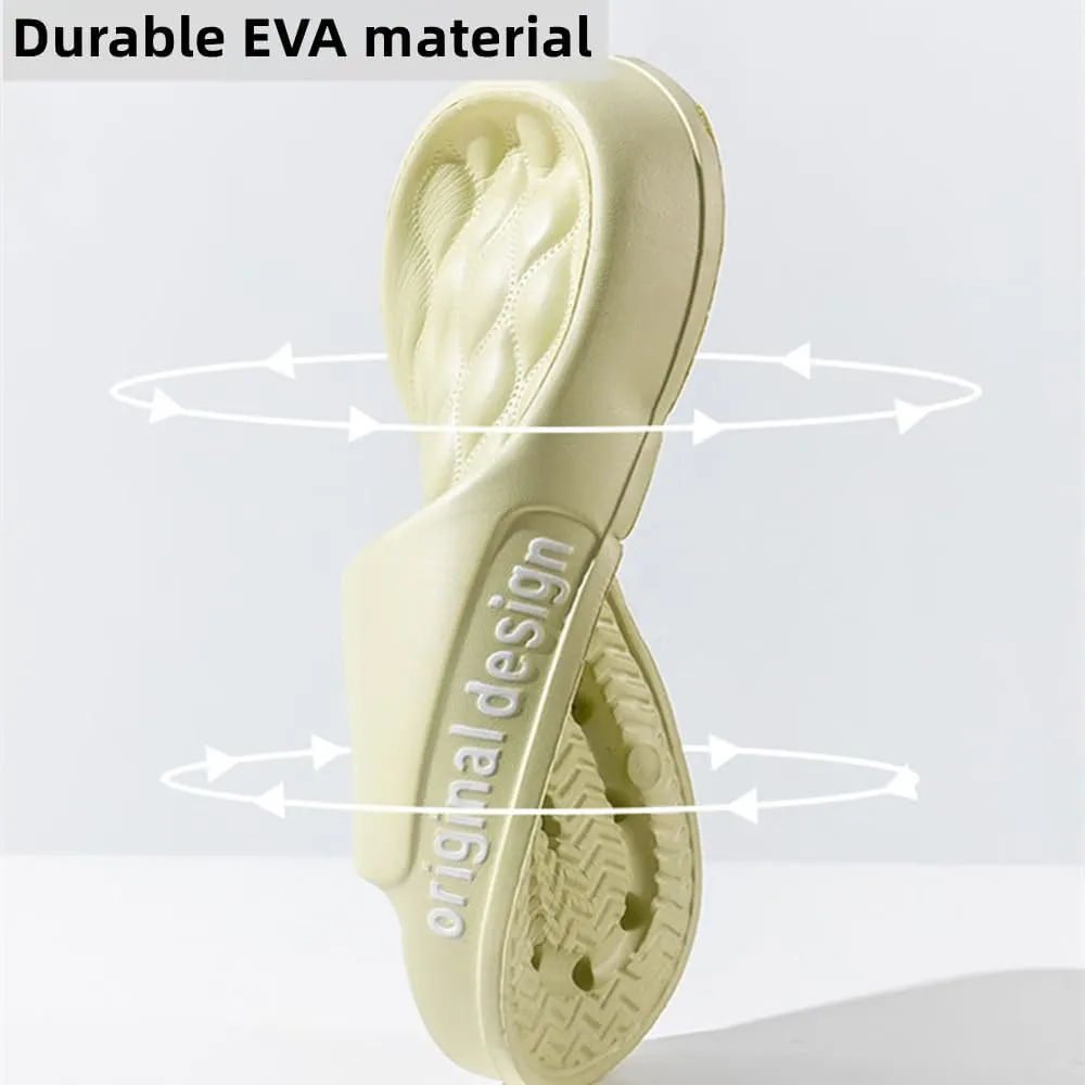 Pillow Slippers for Women and Men, EVA Cushioned Thick Sole Soft Slippers, Non-Slip Quick Drying Bathroom Shower Spa Pool Gym Cloud House Slides Sandals Summer Slippers for Indoor & Outdoor