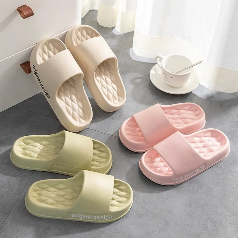 Pillow Slippers for Women and Men, EVA Cushioned Thick Sole Soft Slippers, Non-Slip Quick Drying Bathroom Shower Spa Pool Gym Cloud House Slides Sandals Summer Slippers for Indoor & Outdoor