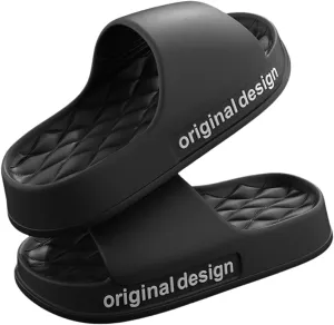 Pillow Slippers for Women and Men, EVA Cushioned Thick Sole Soft Slippers, Non-Slip Quick Drying Bathroom Shower Spa Pool Gym Cloud House Slides Sandals Summer Slippers for Indoor & Outdoor