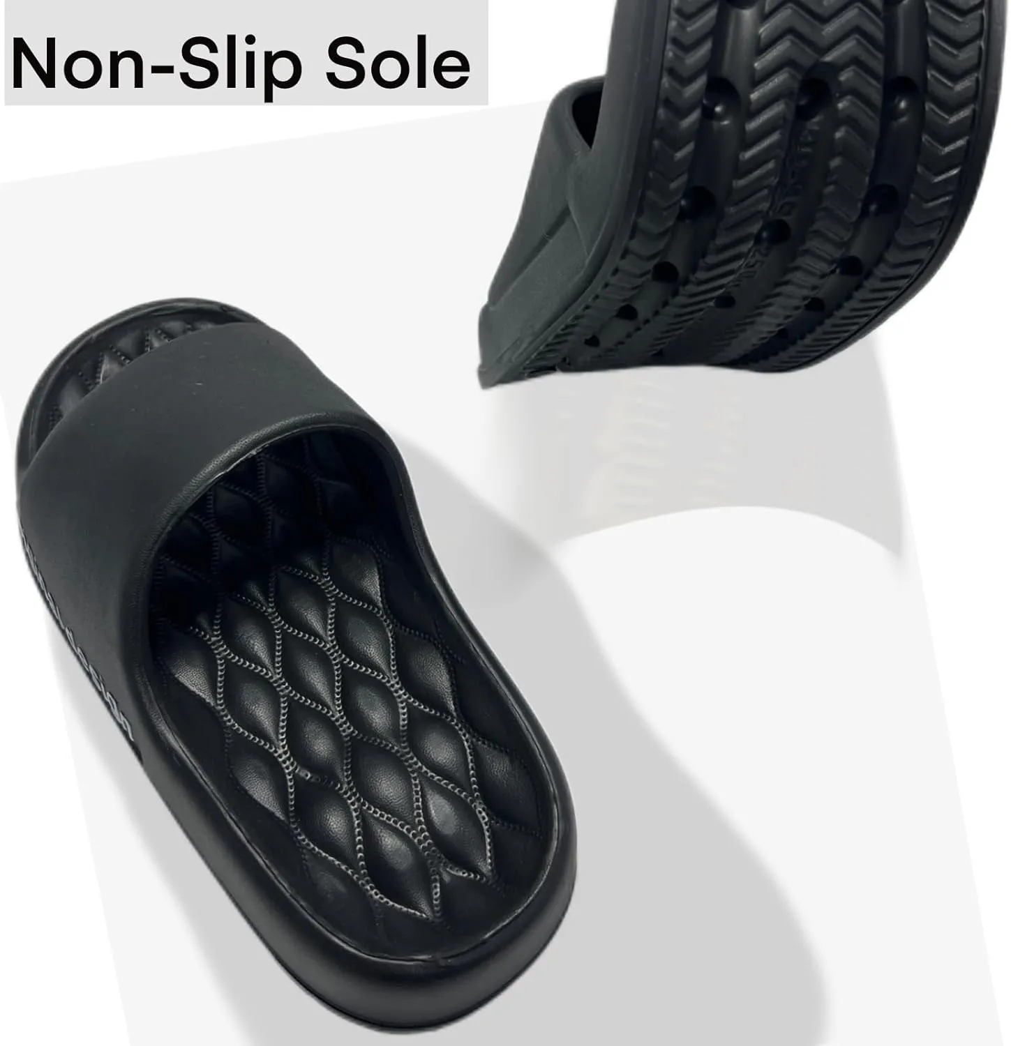 Pillow Slippers for Women and Men, EVA Cushioned Thick Sole Soft Slippers, Non-Slip Quick Drying Bathroom Shower Spa Pool Gym Cloud House Slides Sandals Summer Slippers for Indoor & Outdoor