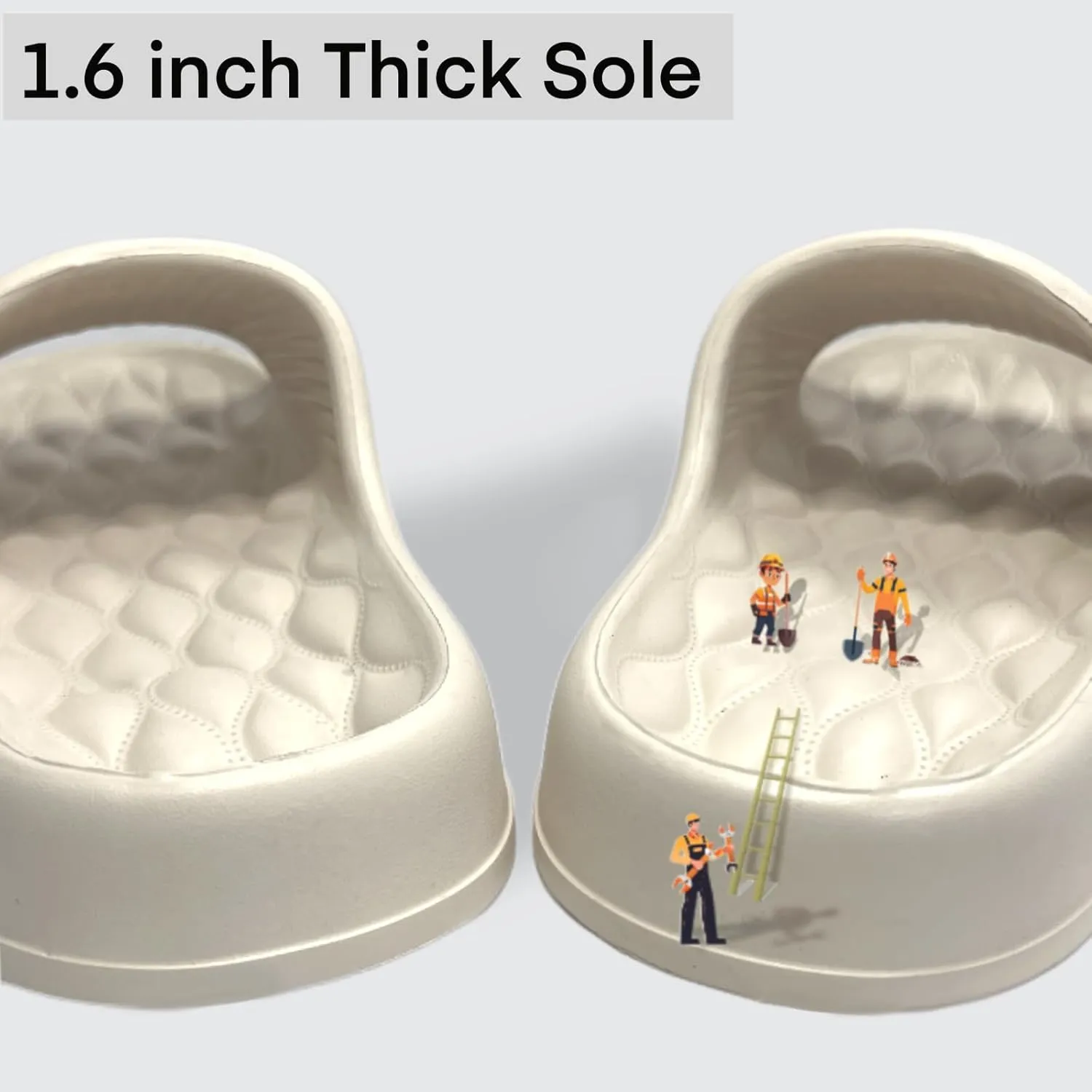 Pillow Slippers for Women and Men, EVA Cushioned Thick Sole Soft Slippers, Non-Slip Quick Drying Bathroom Shower Spa Pool Gym Cloud House Slides Sandals Summer Slippers for Indoor & Outdoor