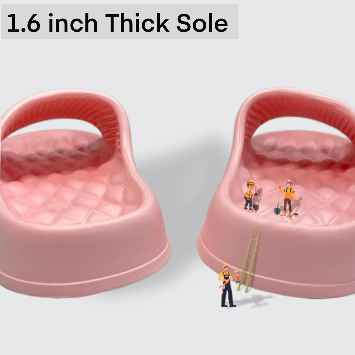 Pillow Slippers for Women and Men, EVA Cushioned Thick Sole Soft Slippers, Non-Slip Quick Drying Bathroom Shower Spa Pool Gym Cloud House Slides Sandals Summer Slippers for Indoor & Outdoor