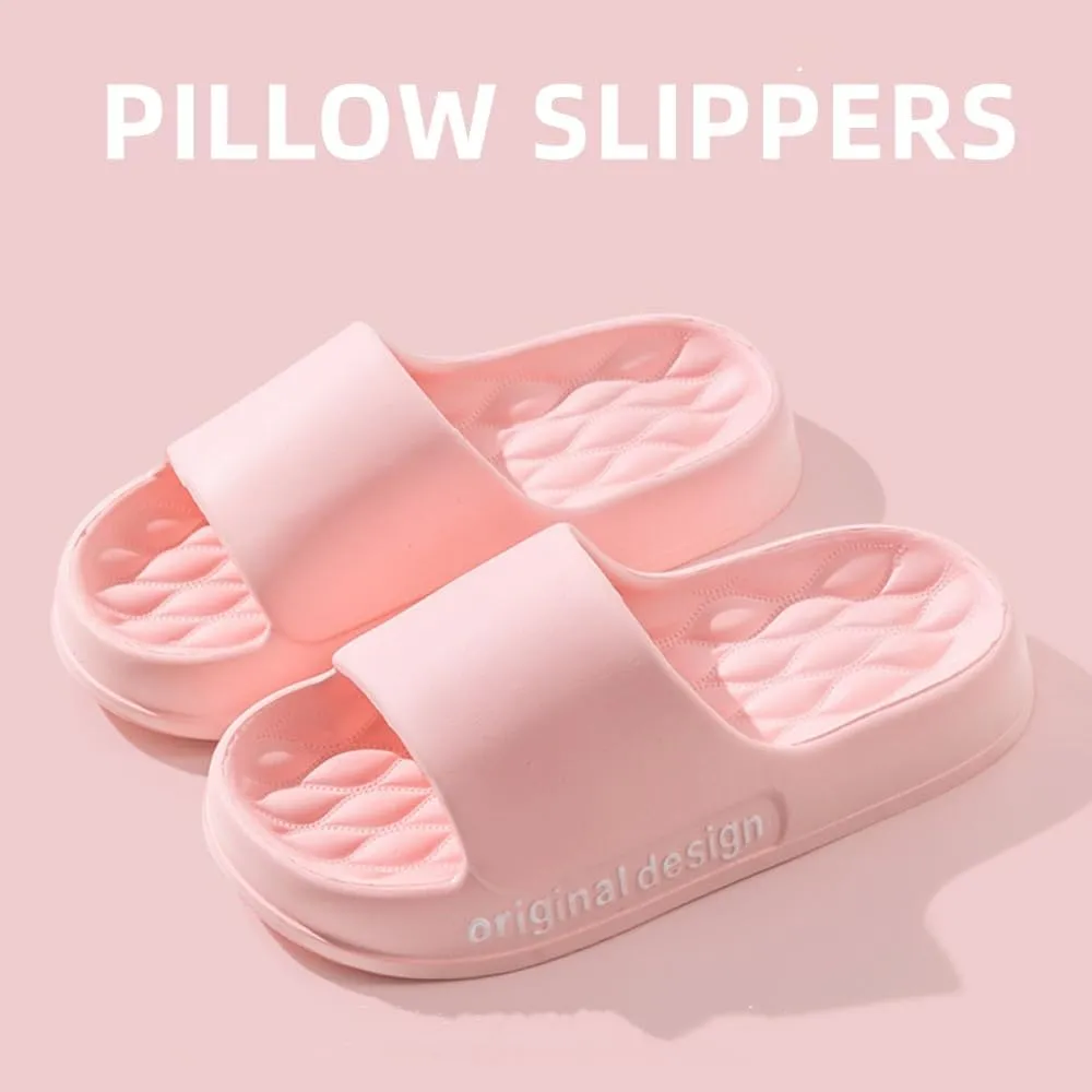 Pillow Slippers for Women and Men, EVA Cushioned Thick Sole Soft Slippers, Non-Slip Quick Drying Bathroom Shower Spa Pool Gym Cloud House Slides Sandals Summer Slippers for Indoor & Outdoor