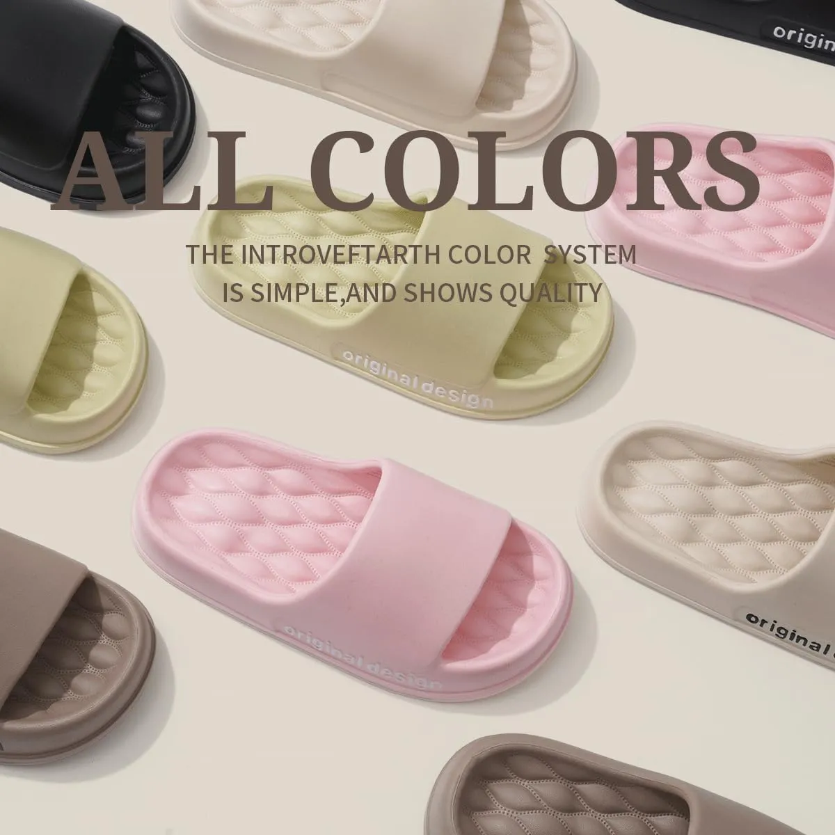 Pillow Slippers for Women and Men, EVA Cushioned Thick Sole Soft Slippers, Non-Slip Quick Drying Bathroom Shower Spa Pool Gym Cloud House Slides Sandals Summer Slippers for Indoor & Outdoor