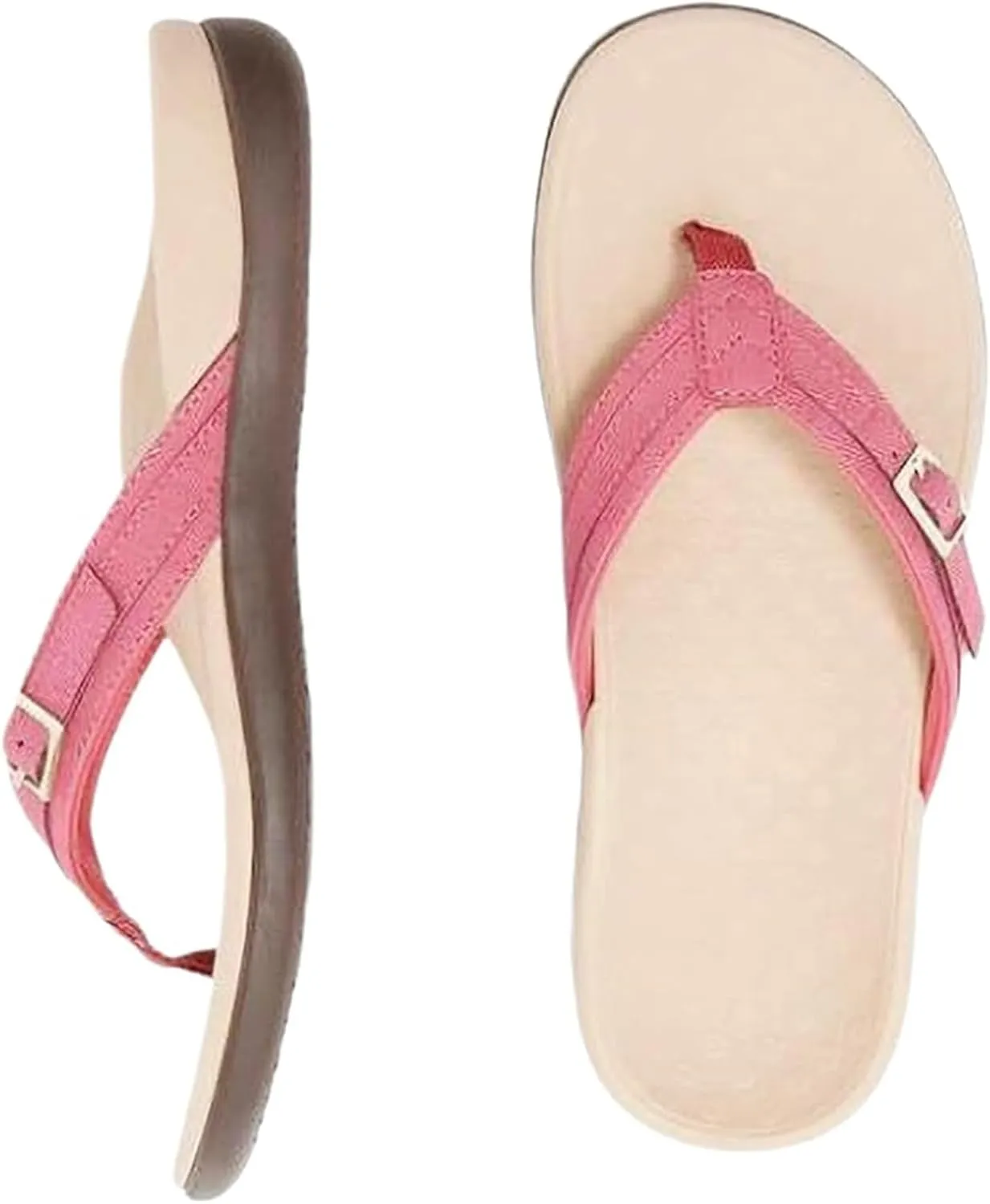 Plantar Fasciitis Feet Sandal with Arch Support Orthotic Flip Flops for Flat Orthopedic Comfortable Feet Heel Pain for Women Walking Beach River Pool Casual Flat Flip-Flops Slippers