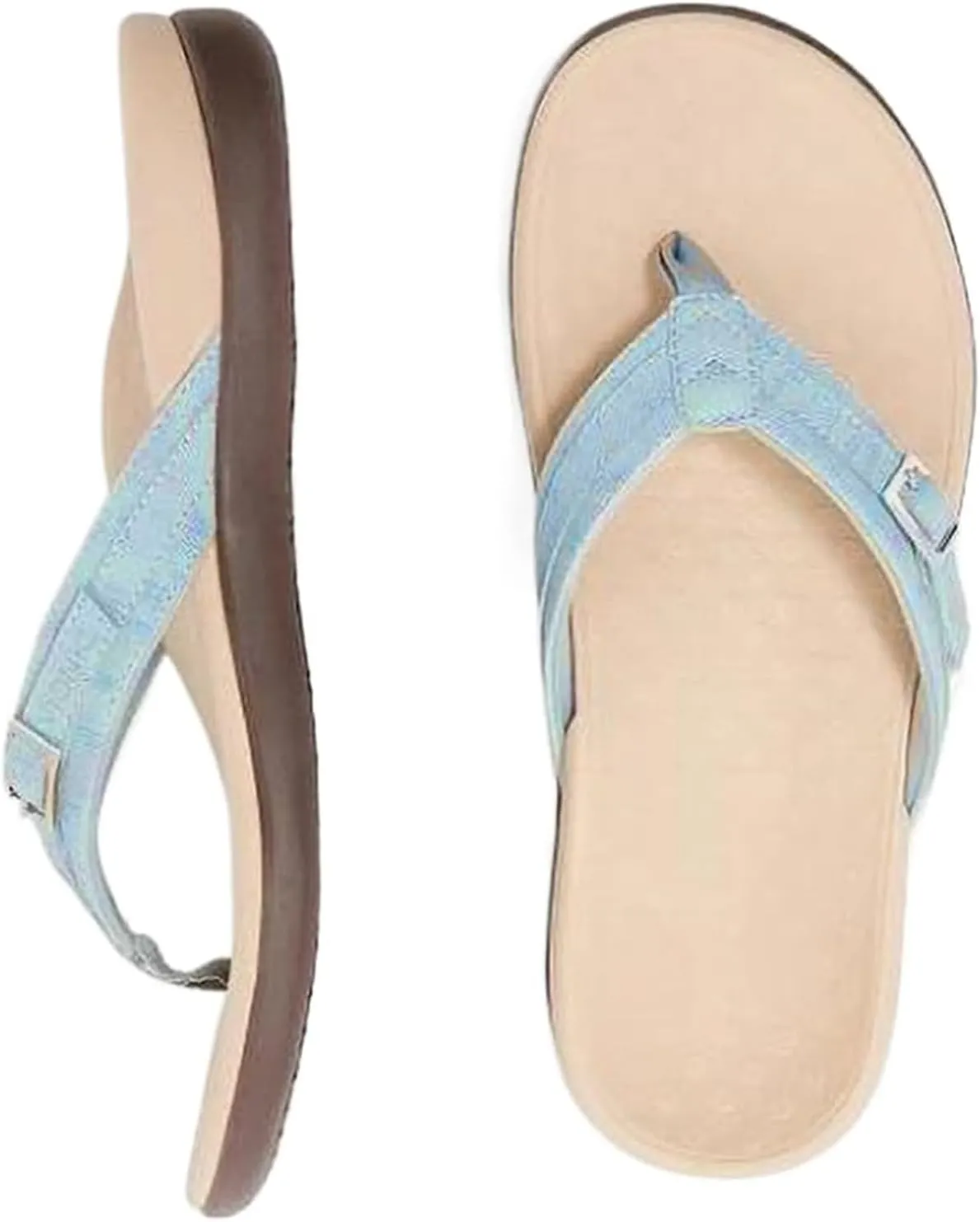 Plantar Fasciitis Feet Sandal with Arch Support Orthotic Flip Flops for Flat Orthopedic Comfortable Feet Heel Pain for Women Walking Beach River Pool Casual Flat Flip-Flops Slippers