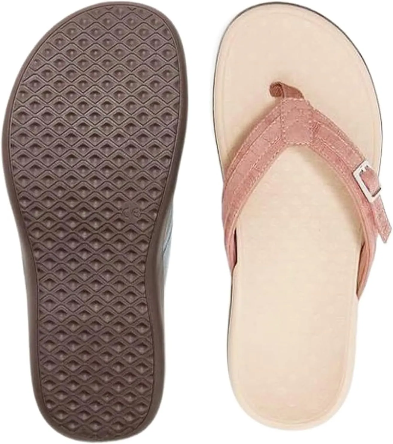Plantar Fasciitis Feet Sandal with Arch Support Orthotic Flip Flops for Flat Orthopedic Comfortable Feet Heel Pain for Women Walking Beach River Pool Casual Flat Flip-Flops Slippers