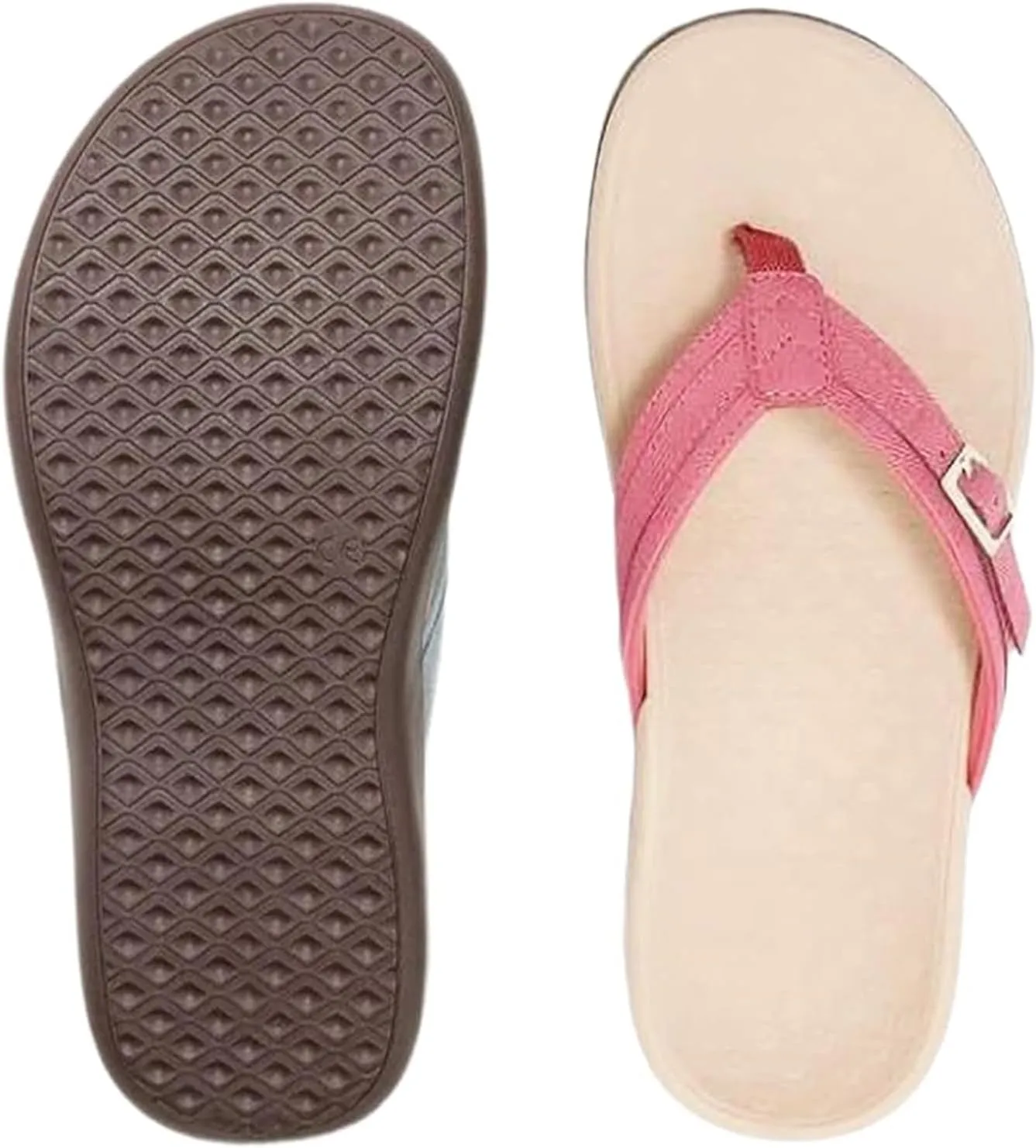 Plantar Fasciitis Feet Sandal with Arch Support Orthotic Flip Flops for Flat Orthopedic Comfortable Feet Heel Pain for Women Walking Beach River Pool Casual Flat Flip-Flops Slippers