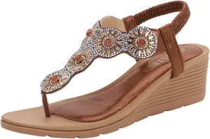 Platform Sandals Women Slip On Gladiator Style High Heel Wedge Sandals with Ankle Strap and Zipper for Beach Wear Orthopedic Sandal Beach Dressy Flip Flops for Wide Toe 2025 Spring