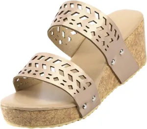 Platform Sandals Women Wedge Ankle Band Cork Platform Slip-Resistant Sole Casual Beach Walking Sandals 2025 Spring and Summer Vacation