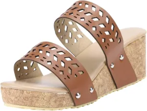Platform Sandals Women Wedge Ankle Band Cork Platform Slip-Resistant Sole Casual Beach Walking Sandals 2025 Spring and Summer Vacation