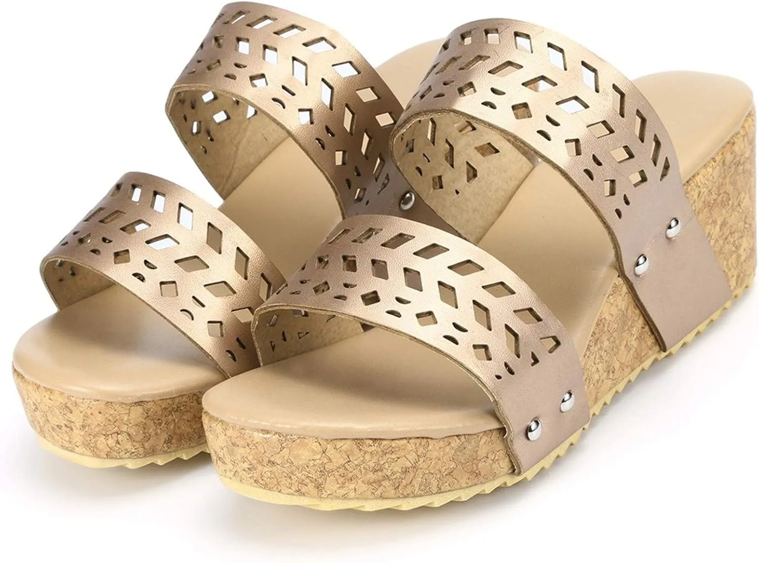 Platform Sandals Women Wedge Ankle Band Cork Platform Slip-Resistant Sole Casual Beach Walking Sandals 2025 Spring and Summer Vacation