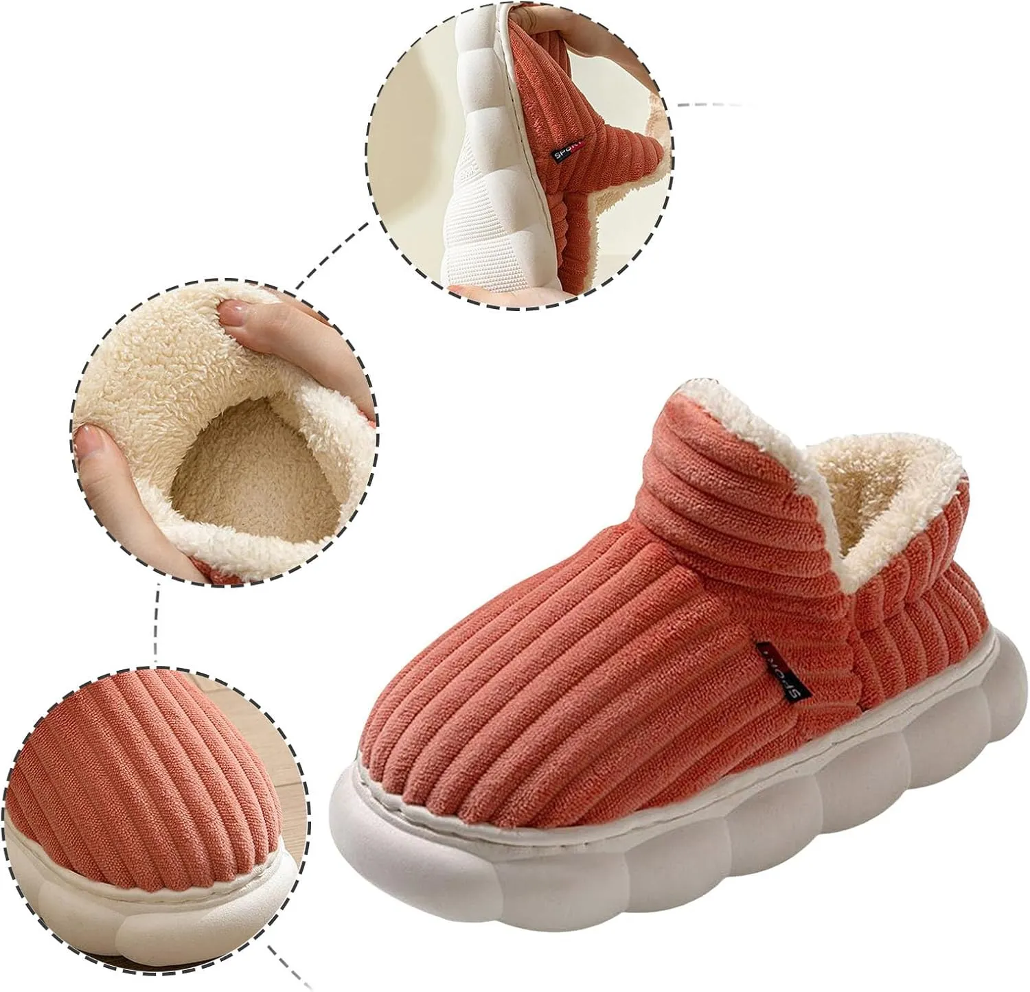 Pluffi Cozy Stylish Slipper, Pluffi Slipper Booties, Winter Fuzzy Warm Thick-Soled Plush House Furry Slides Men Women