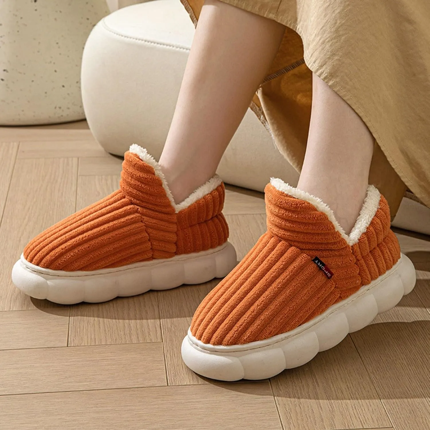 Pluffi Cozy Stylish Slipper, Pluffi Slipper Booties, Winter Fuzzy Warm Thick-Soled Plush House Furry Slides Men Women