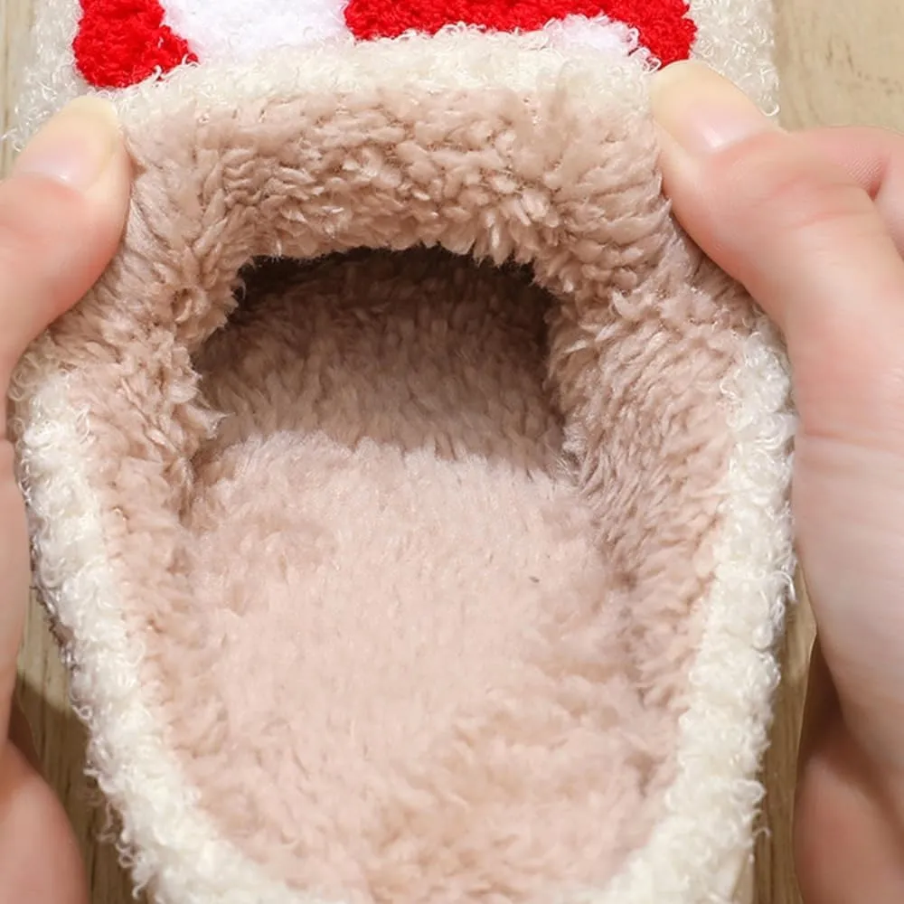 Premium Comfort Gothic Skulls Design Thermal Non Slip Women's Fuzzy House Slippers Indoor Soft Warm Shoes Cushion Sole