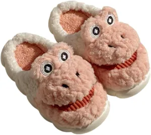 Premium Comfort Thermal Cute Frog Animal Non Slip Women's Fuzzy House Slippers Indoor Soft Extra Warm Kawaii Shoes