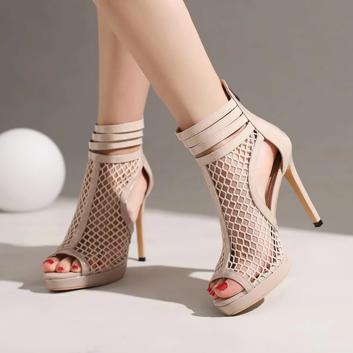 Roimaash Fashion High Top Sandals Stiletto High Heels
