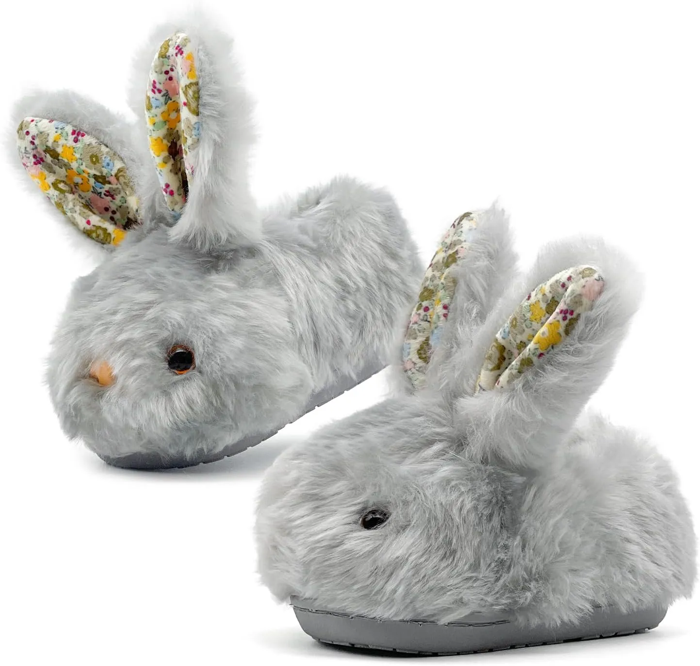 rosyclo Toddler Slippers Boy and Girl Bunny Slippers Plush Cute Non-Slip Warm Winter Shoes, Suitable for indoor and outdoor Kids Slippers