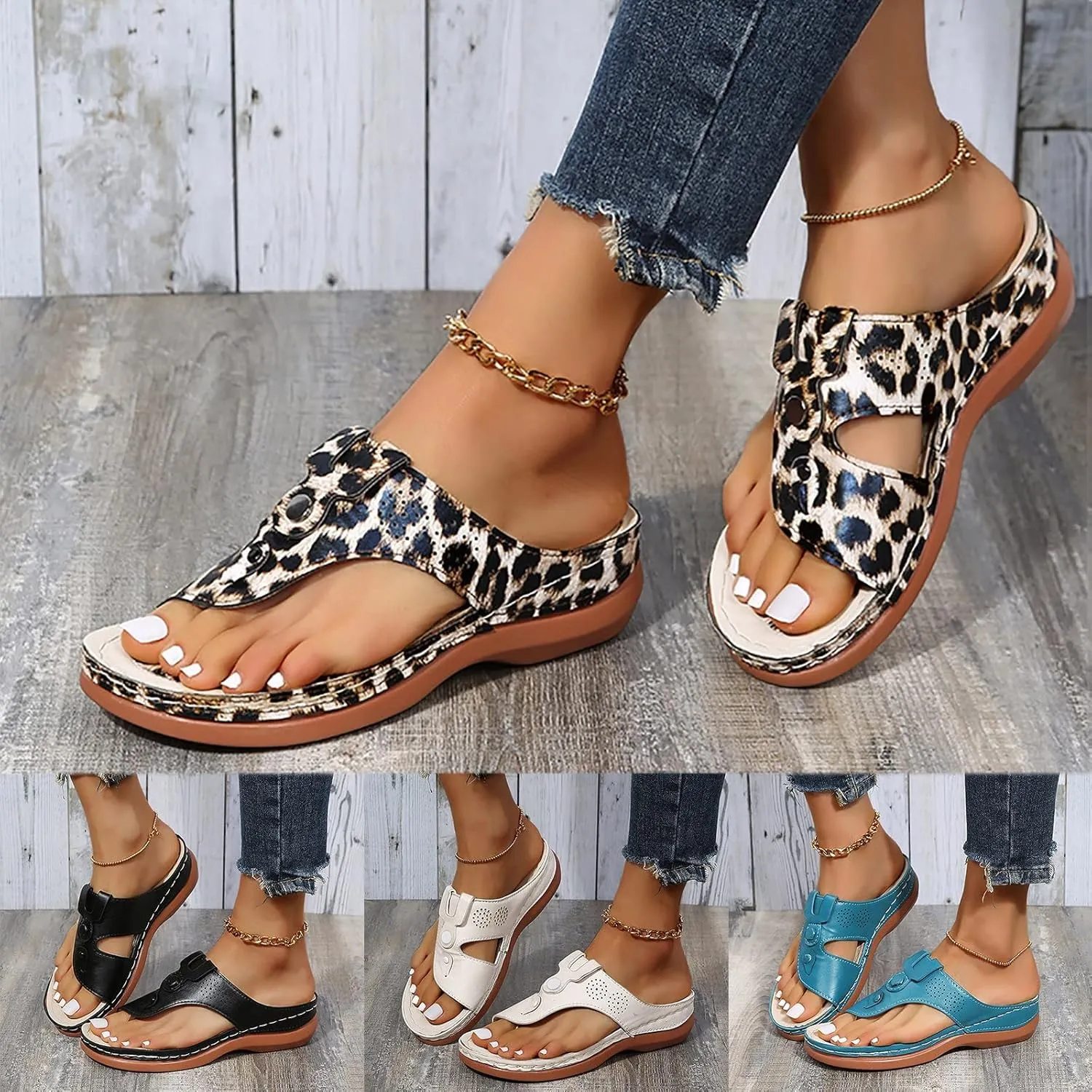 Sandalias para Mujer Elegantes, Flip Flops for Women Summer Beach Casual Sandals Comfortable Comfy Flip Flops