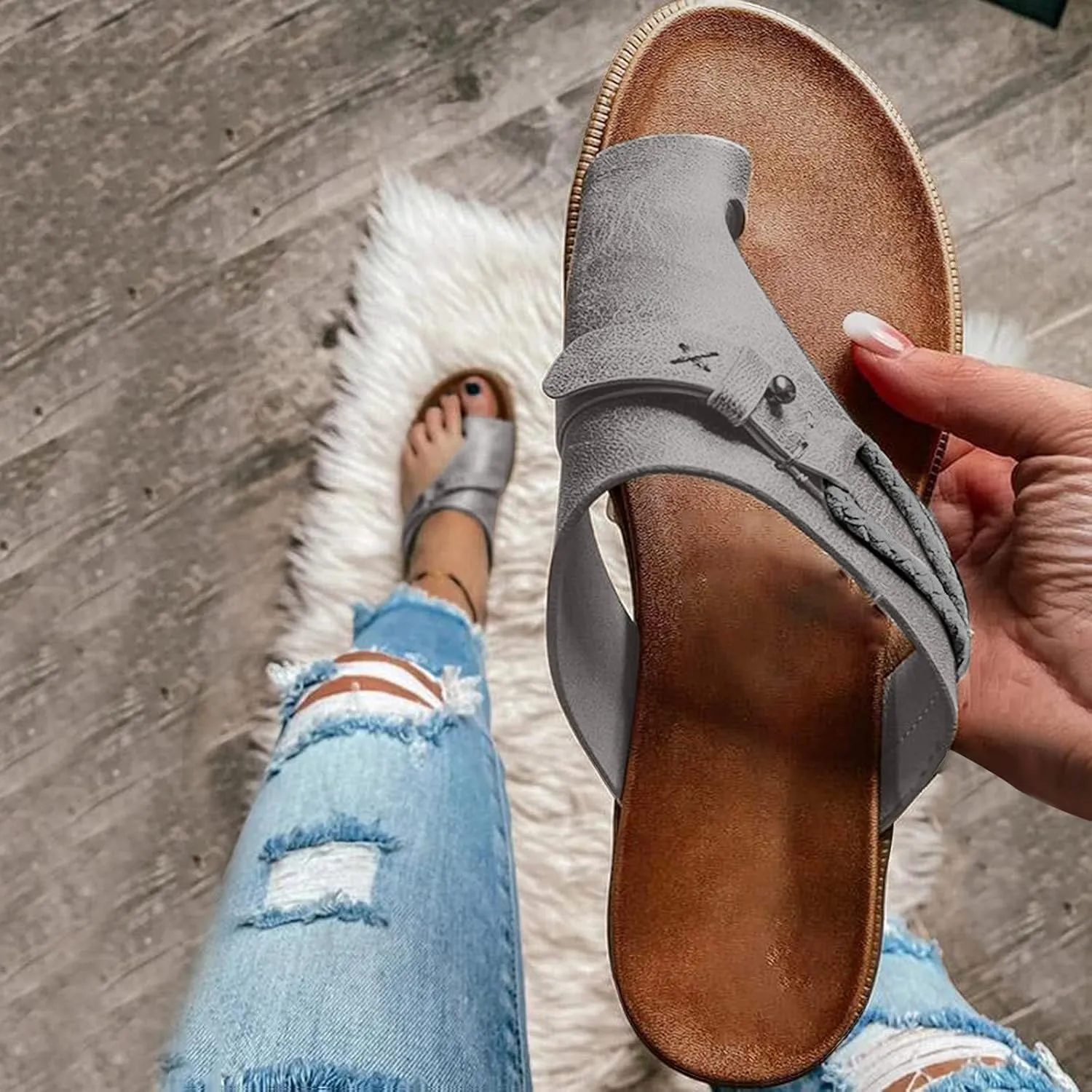 Sandalias para Mujer Elegantes, Flip Flops for Women Summer Beach Casual Sandals Comfortable Comfy Flip Flops