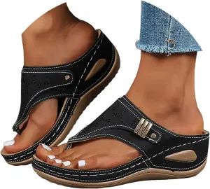 Sandals for Women with Arch Support Flip Flops Wedge Platform Sandals Dressy Slip On Casual Beach Shoes