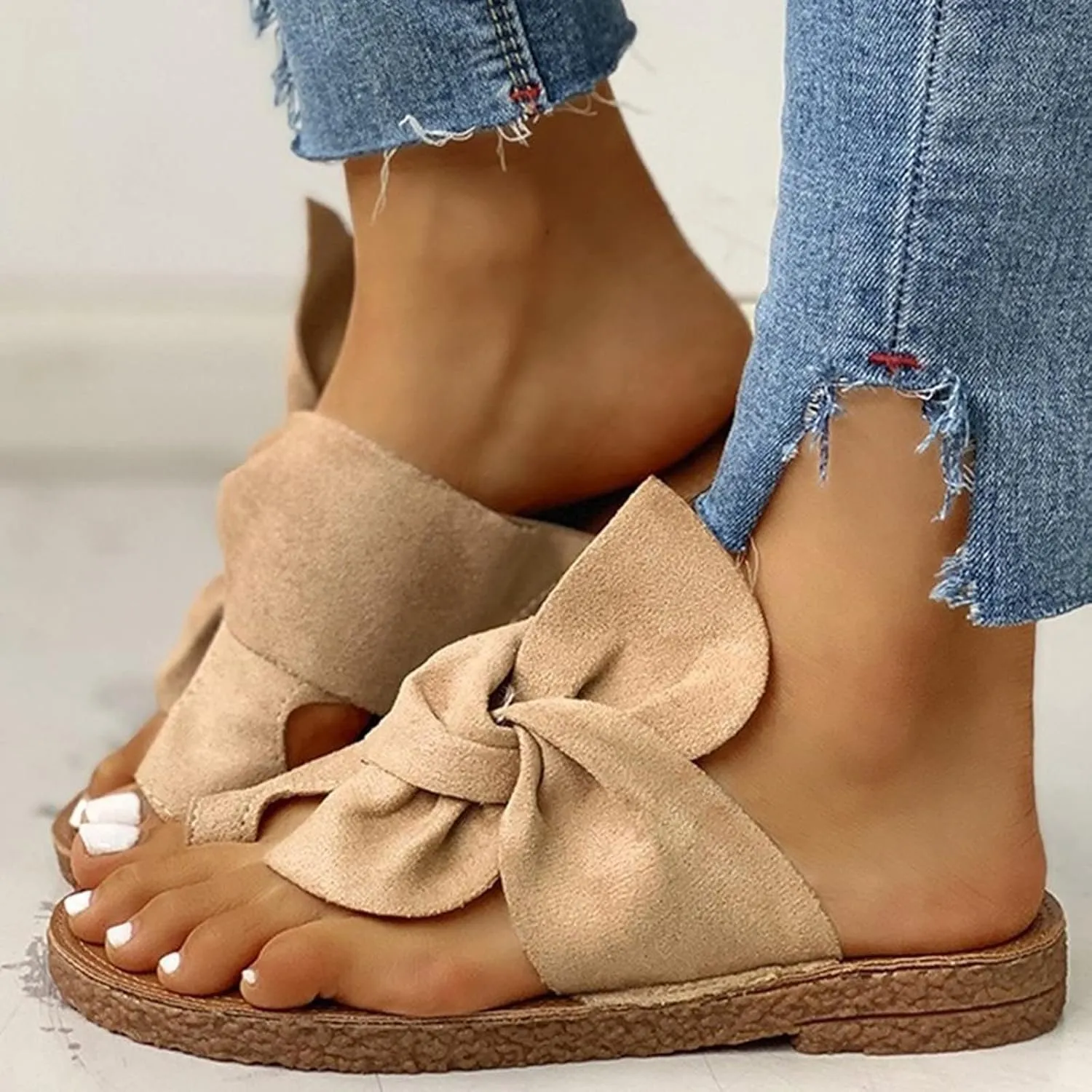 Slides for Women Dressy Cute Sandals for Women Sexy Flip Flops Waterproof Church Sandal for Woman Casual Outdoor Dress Women's Flat Sandal Fashion Slides