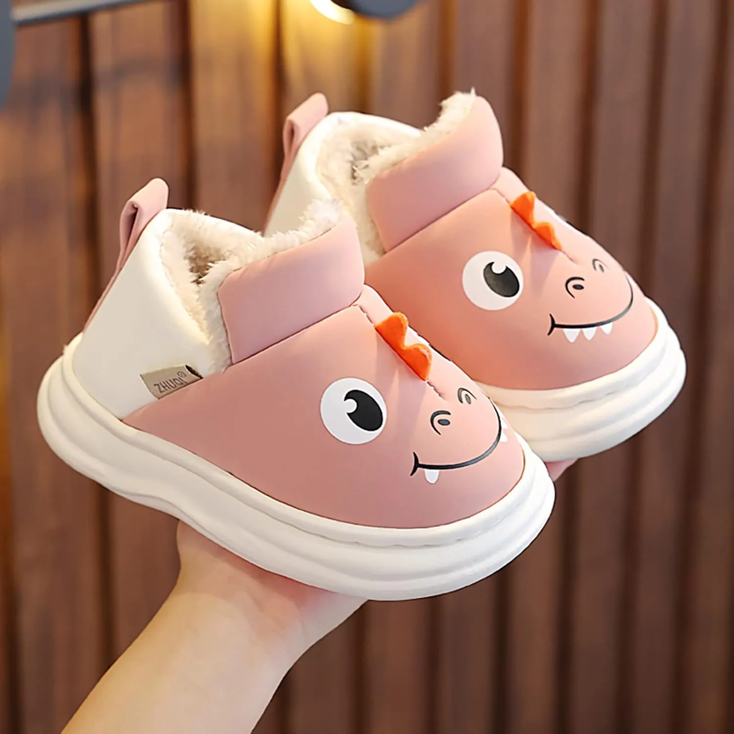Slipper for Kids Size 2 Children Cotton Slippers Boys Smlie Dinosaur Bag With Cotton Shoes Household 8c Boys Sandals