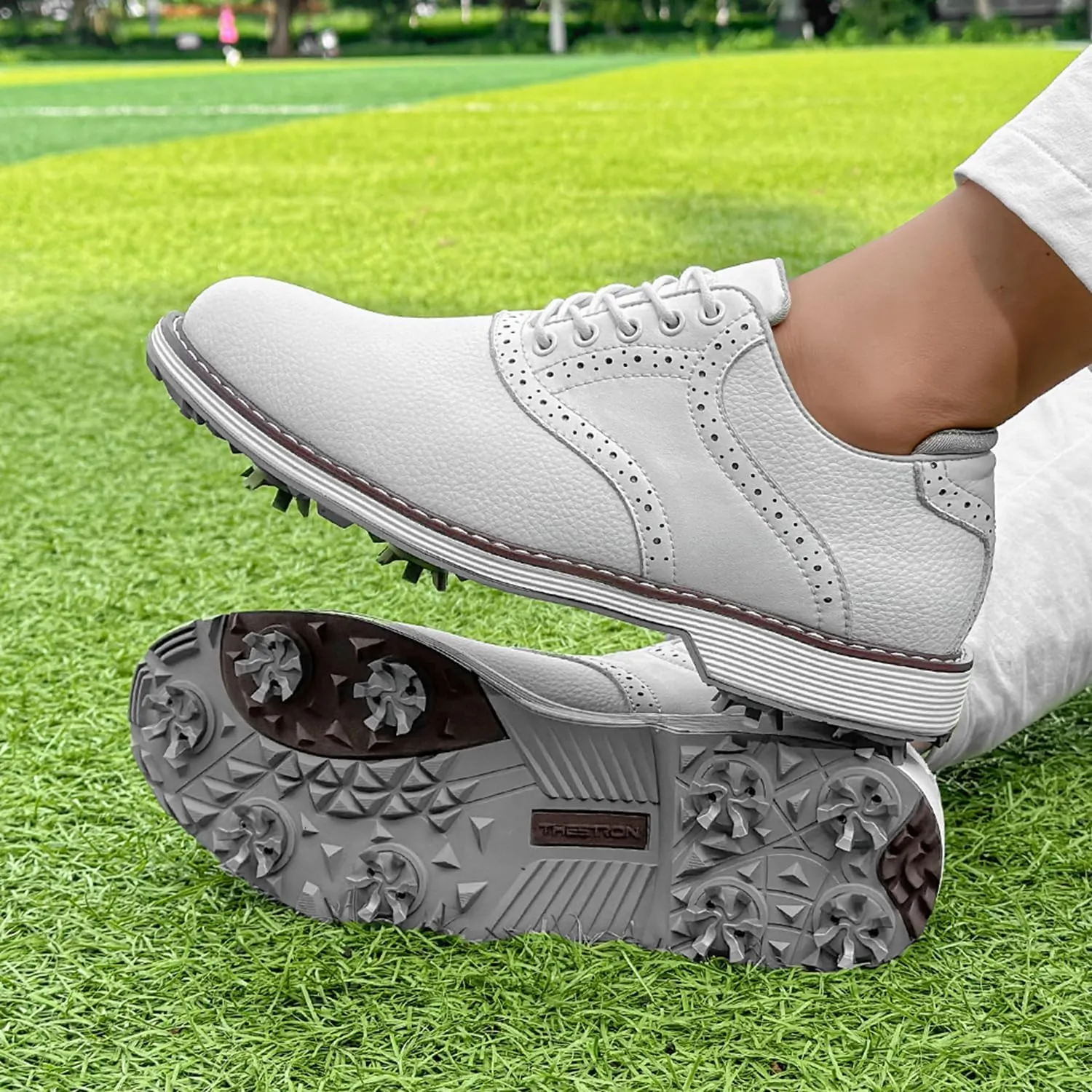Spikes Golf Shoes Men Professional Golf Shoes Waterproof Walking Footwears for Golfers Outdoor Gym Sneakers