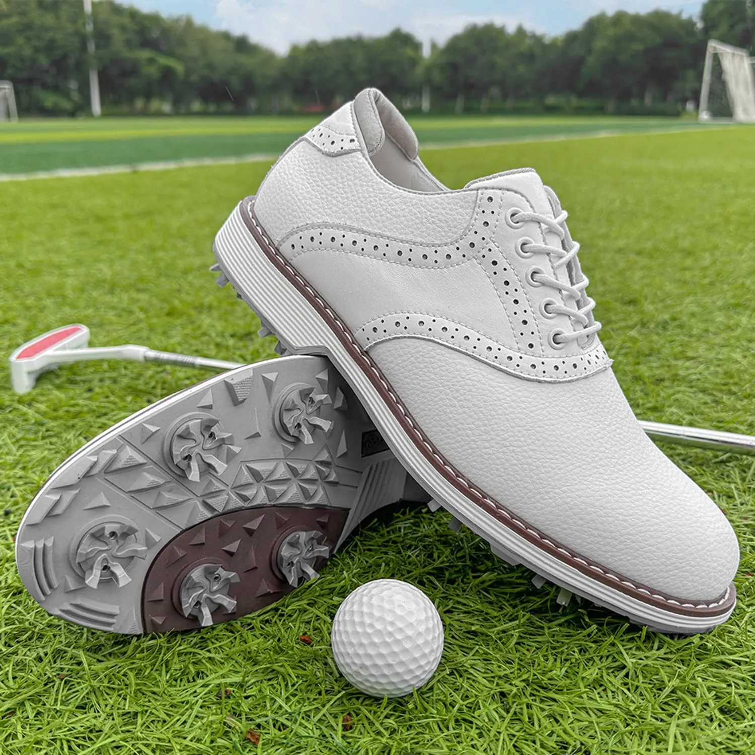 Spikes Golf Shoes Men Professional Golf Shoes Waterproof Walking Footwears for Golfers Outdoor Gym Sneakers
