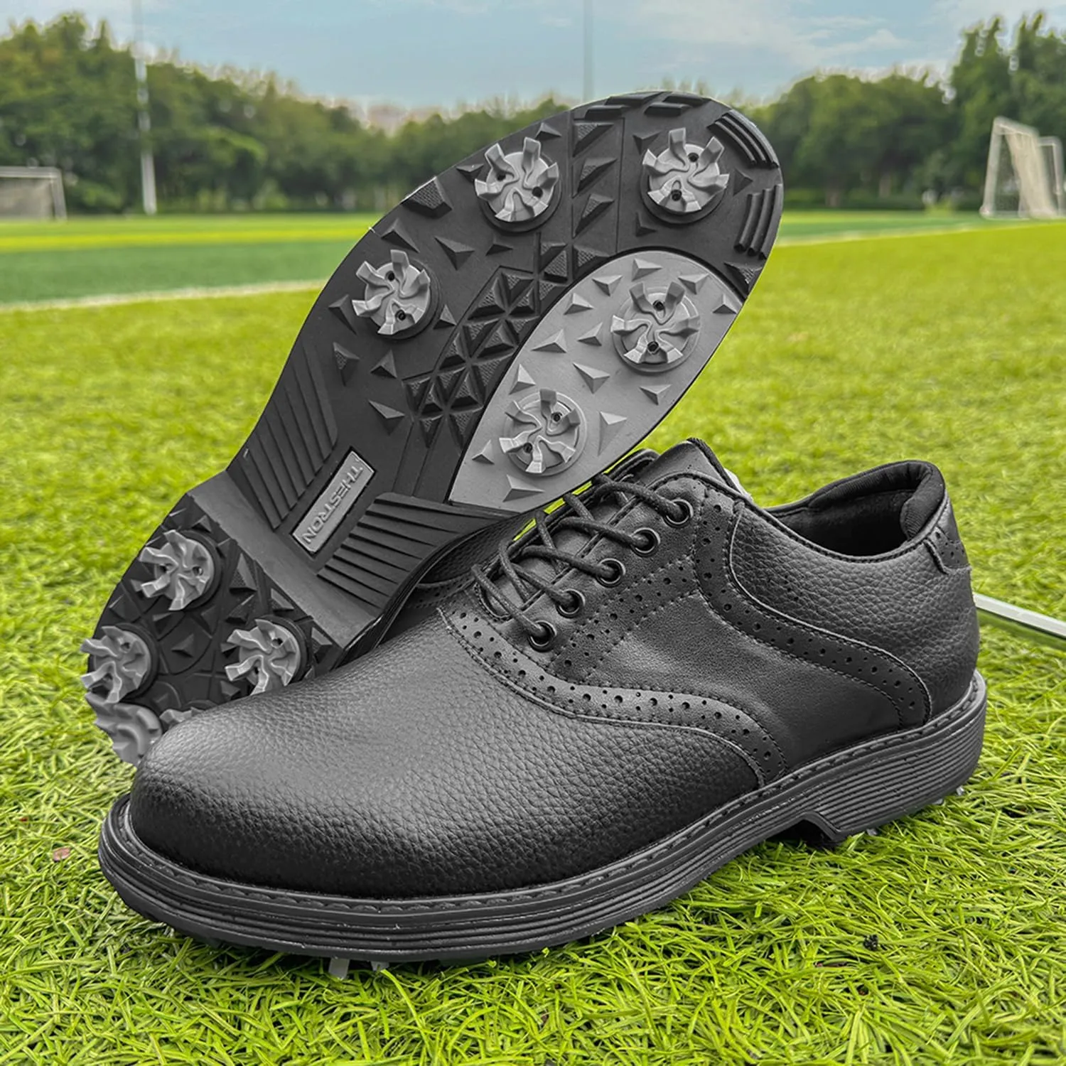 Spikes Golf Shoes Men Professional Golf Shoes Waterproof Walking Footwears for Golfers Outdoor Gym Sneakers