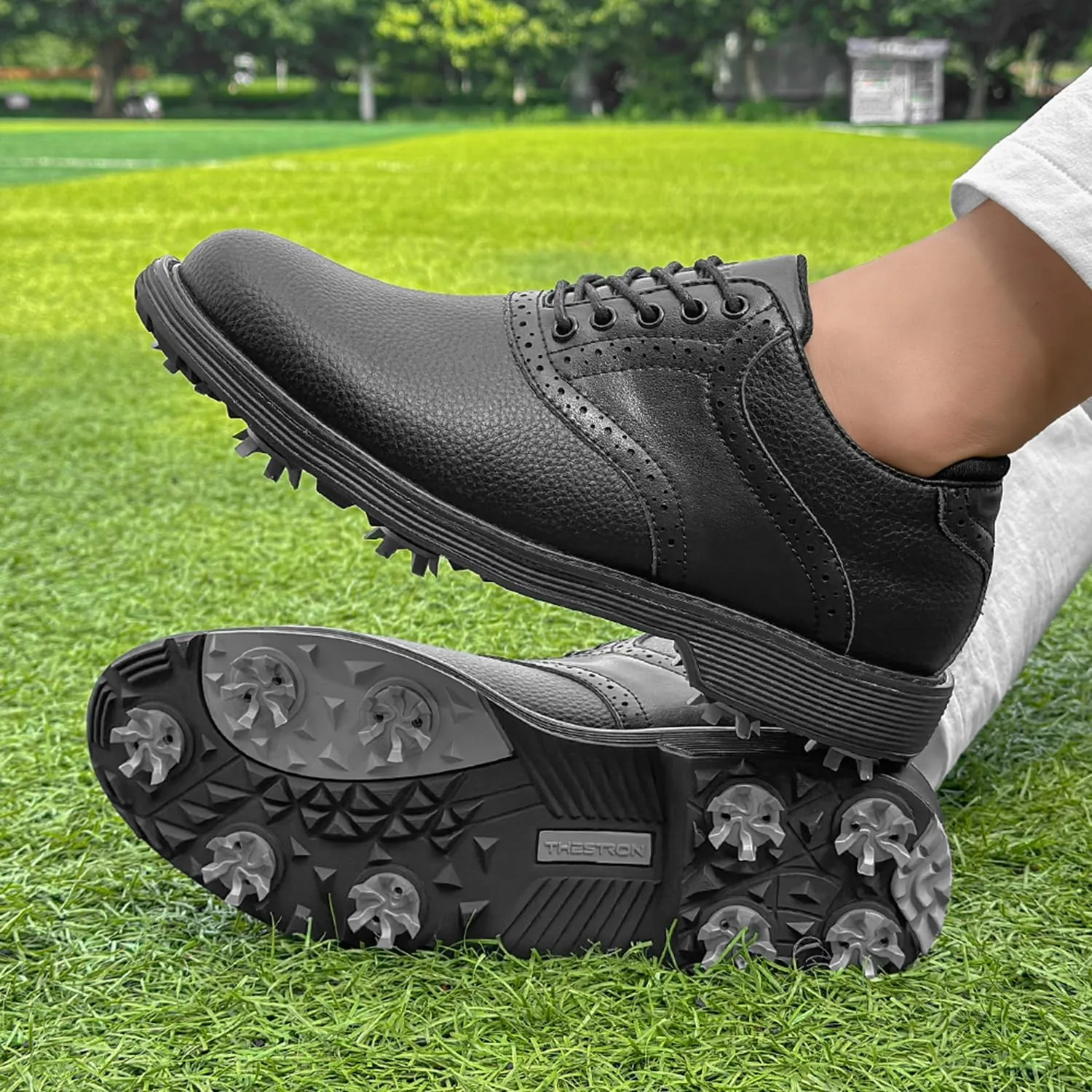 Spikes Golf Shoes Men Professional Golf Shoes Waterproof Walking Footwears for Golfers Outdoor Gym Sneakers