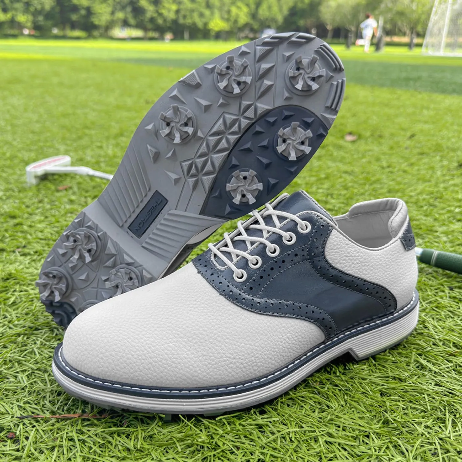Spikes Golf Shoes Men Professional Golf Shoes Waterproof Walking Footwears for Golfers Outdoor Gym Sneakers