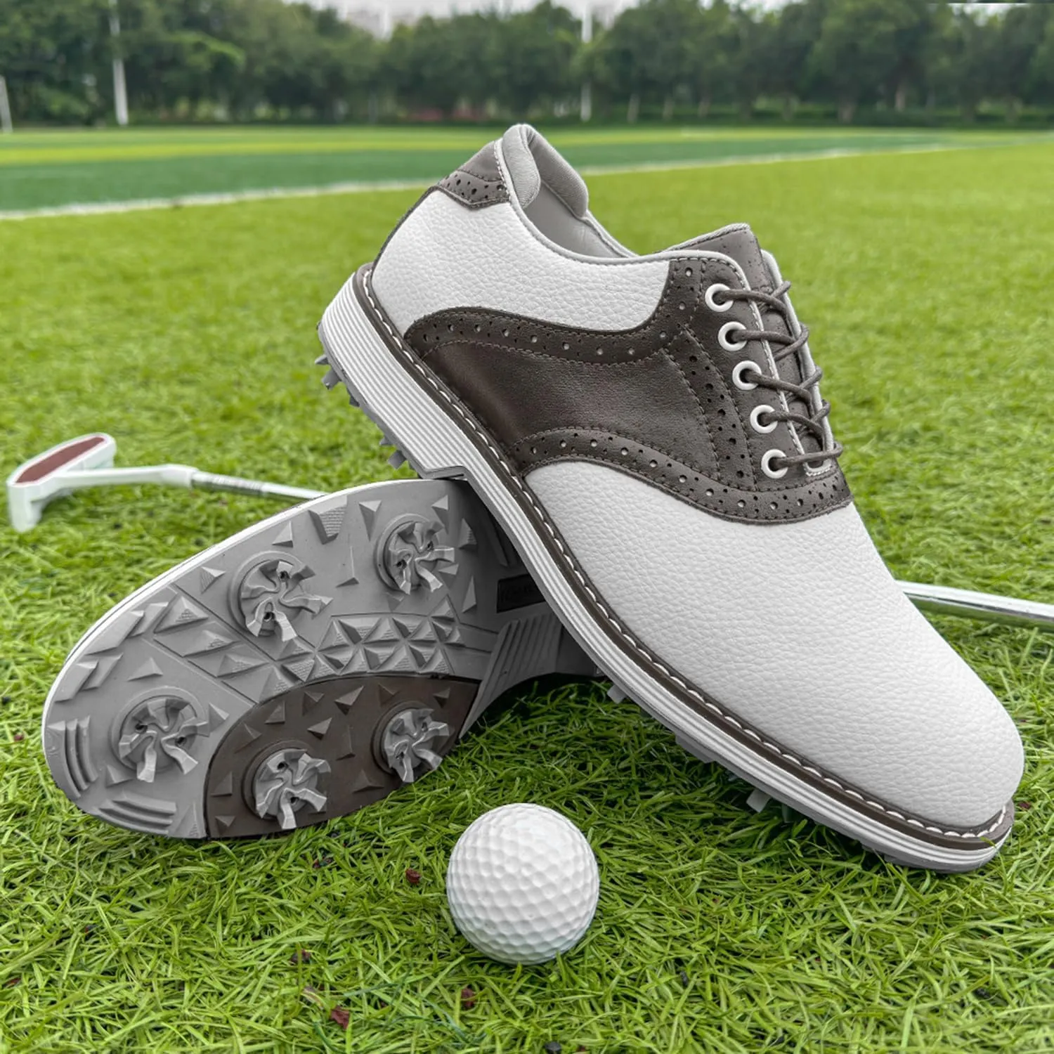 Spikes Golf Shoes Men Professional Golf Shoes Waterproof Walking Footwears for Golfers Outdoor Gym Sneakers