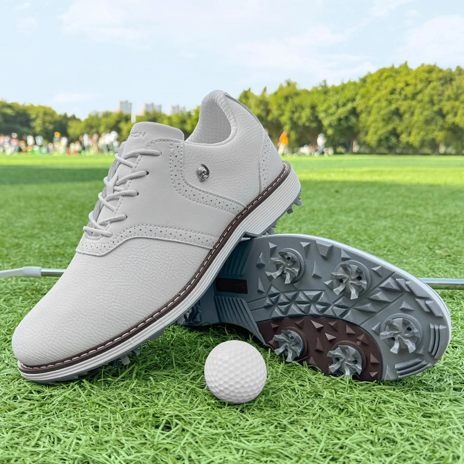 Spikes Golf Shoes Men Professional Golf Shoes Waterproof Walking Footwears for Golfers Outdoor Gym Sneakers