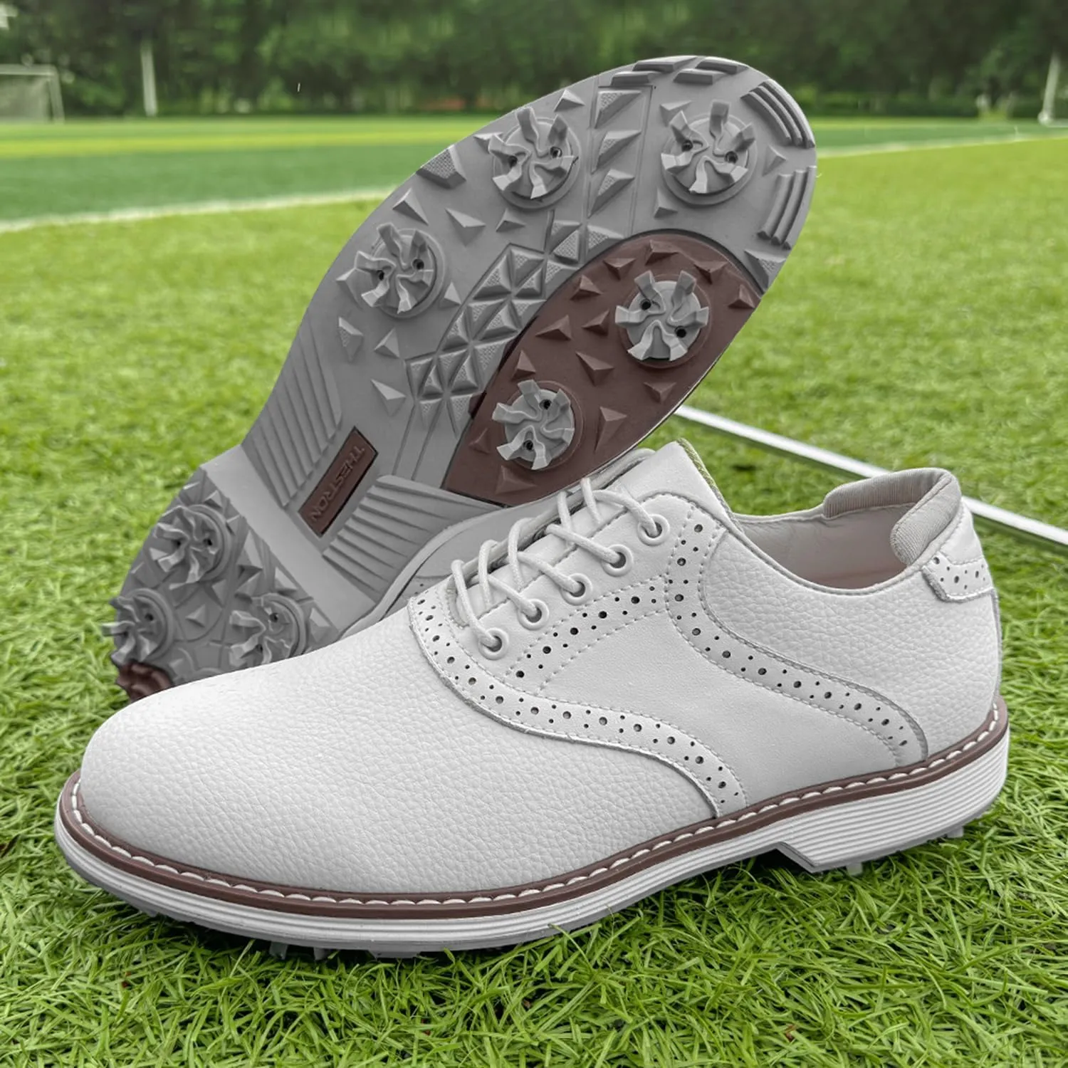 Spikes Golf Shoes Men Professional Golf Shoes Waterproof Walking Footwears for Golfers Outdoor Gym Sneakers