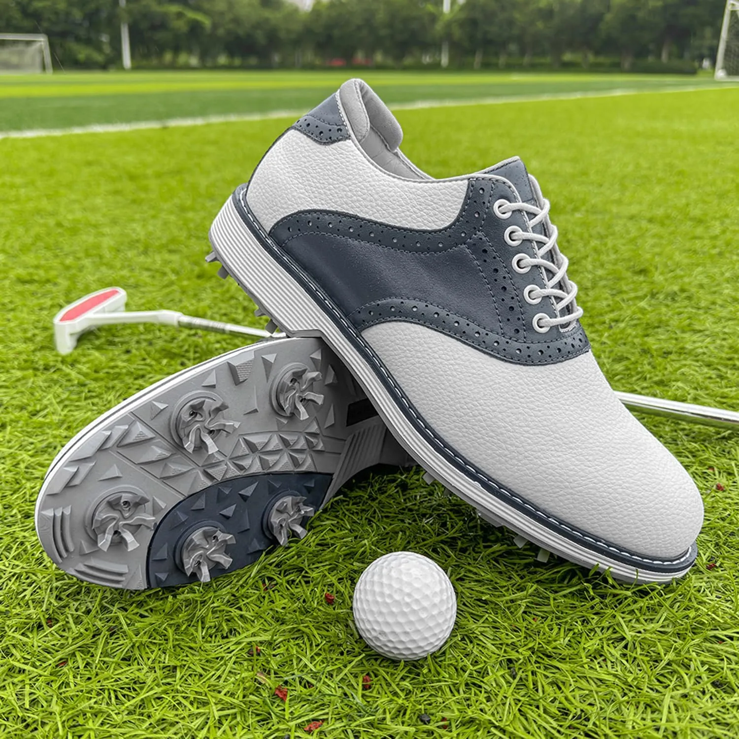 Spikes Golf Shoes Men Professional Golf Shoes Waterproof Walking Footwears for Golfers Outdoor Gym Sneakers