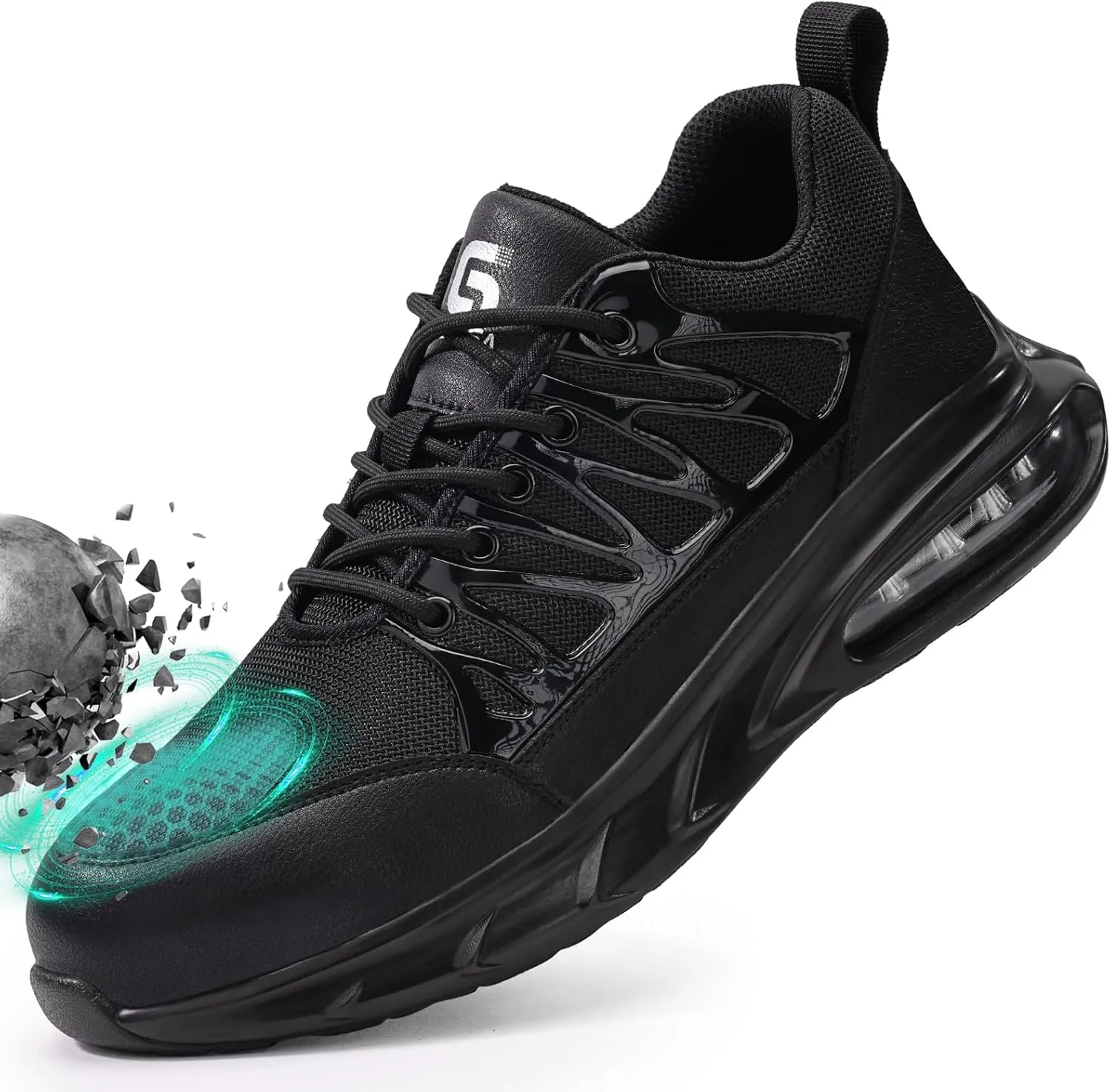 Steel Toe Shoes for Men Work Safety Shoes for Men Comfortable Puncture Proof Sneakers Steel Toe Tennis Sneakers Construction Indestructible Work Utility Footwear