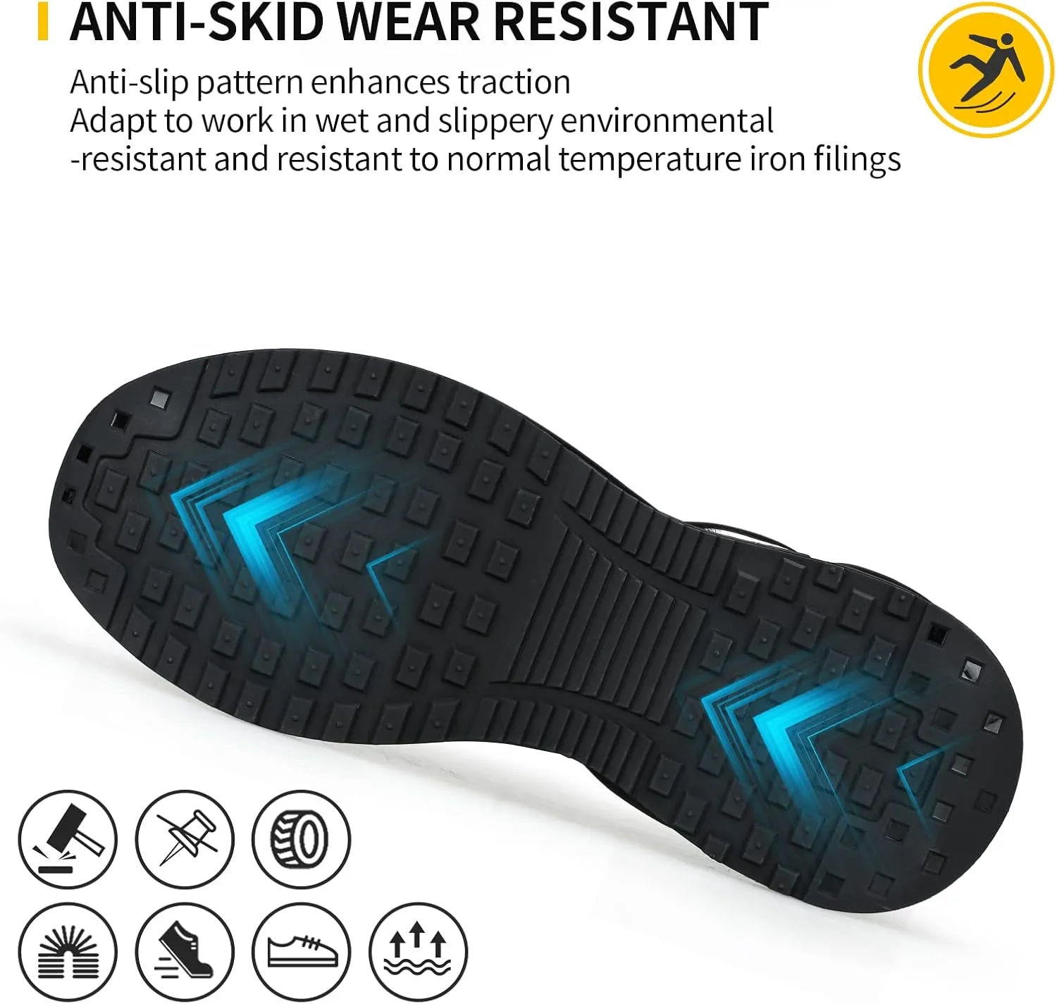 Steel Toe Shoes for Men Work Safety Shoes for Men Comfortable Puncture Proof Sneakers Steel Toe Tennis Sneakers Construction Indestructible Work Utility Footwear